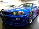 ベイサイドブルーMカラーR34GTR仕様フルエアロZチューン仕様ワイドフェンダーRB25DEN...